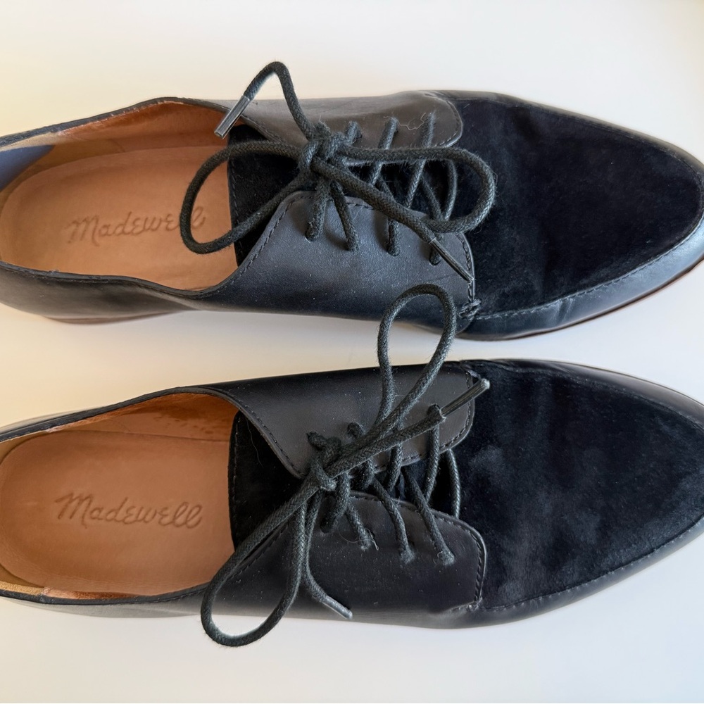Madewell Women’s Black Suede Oxfords 8.5